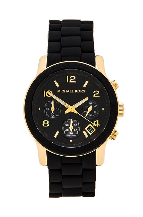 michael kors black on black watch with rubber band|Michael Kors black watch women's.